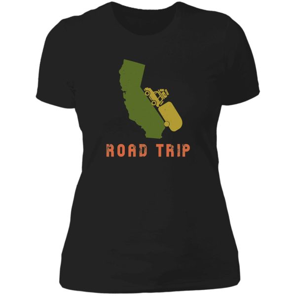 california road trip lady t-shirt