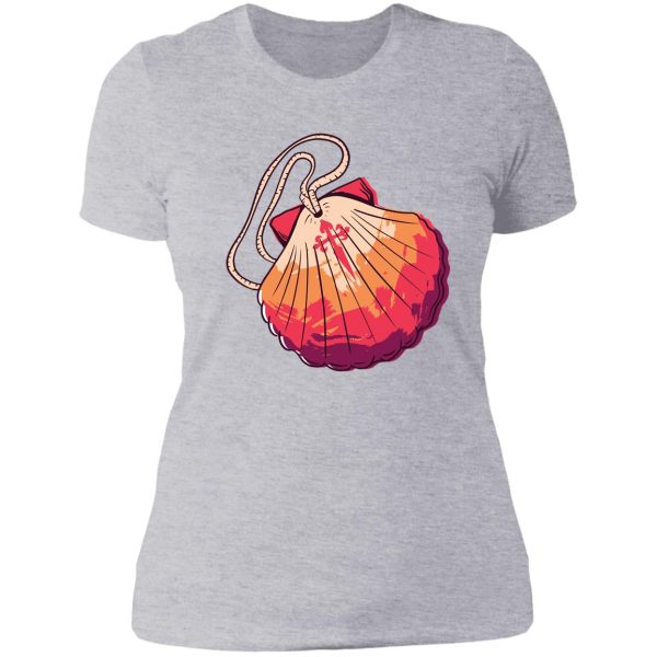 camino de santiago scallop lady t-shirt