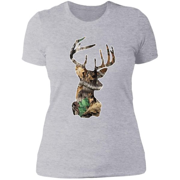 camo deer head lady t-shirt