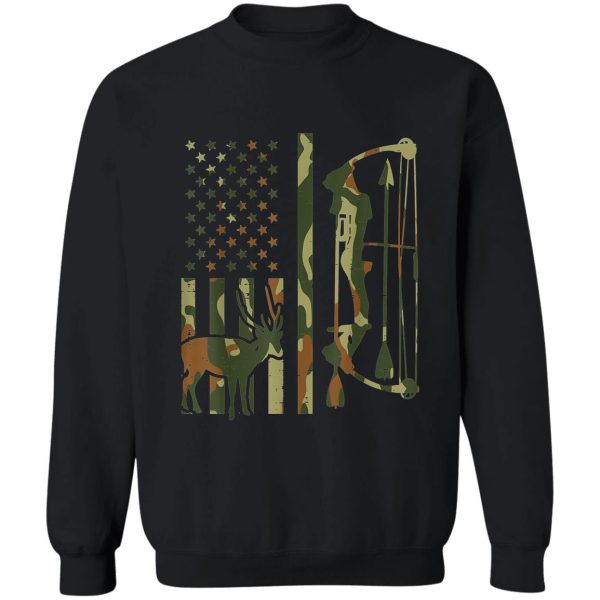 camo flag deer bow hunting patriotic hunter dad archer sweatshirt