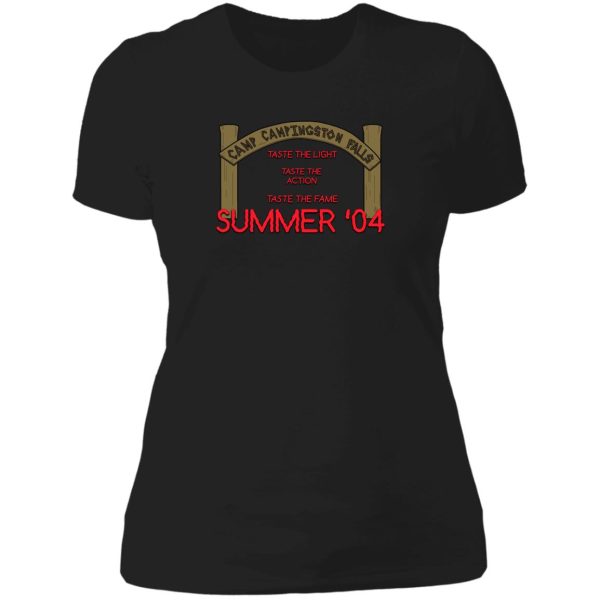 camp campingston falls summer 04 camper shirt lady t-shirt