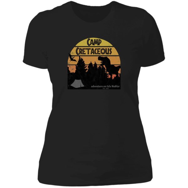 camp cretaceous (distressed) lady t-shirt