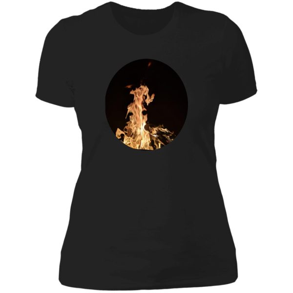 camp fire lady t-shirt