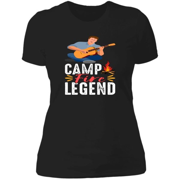 camp fire legend camper camping adventure lady t-shirt