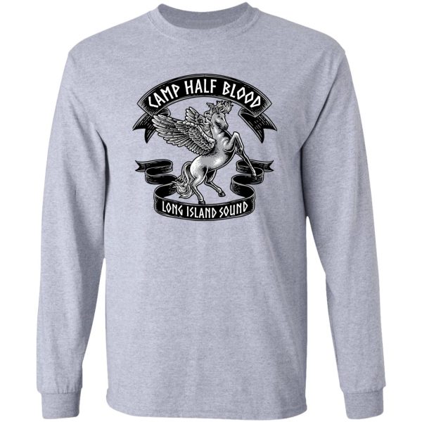 camp half blood - t shirt son of poseidon for kids orange long sleeve