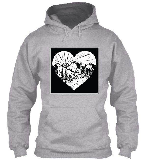 camp heart fire art hoodie