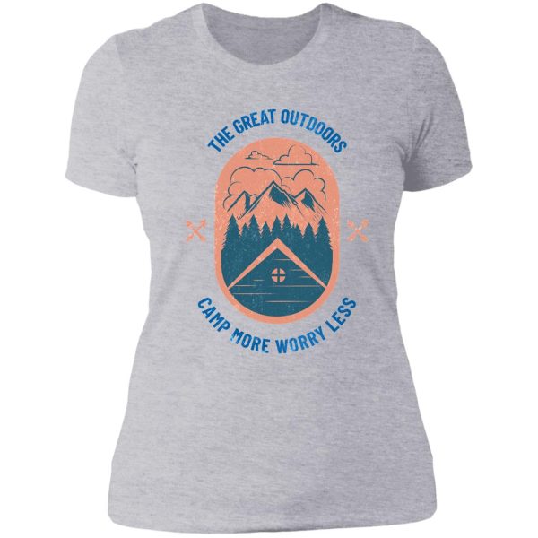 camp more worry less lady t-shirt