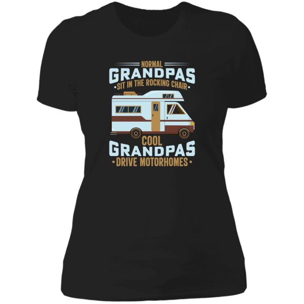 camper camping normal grandpas set in rocking chairs lady t-shirt