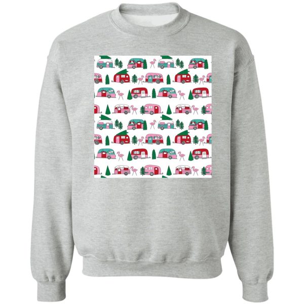 camper flamnigo vacation tropical pattern sweatshirt