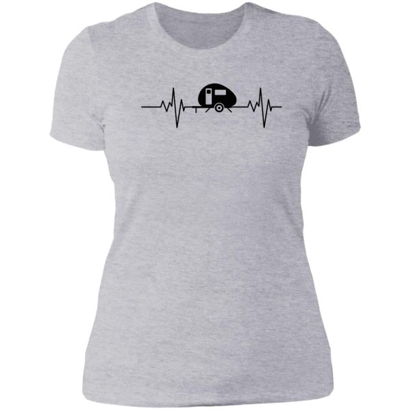 camper heartbeat design lady t-shirt