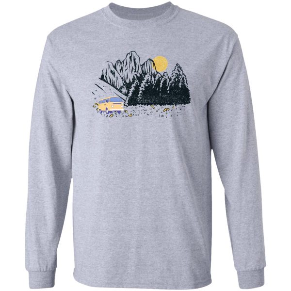 camper mountain landscape long sleeve