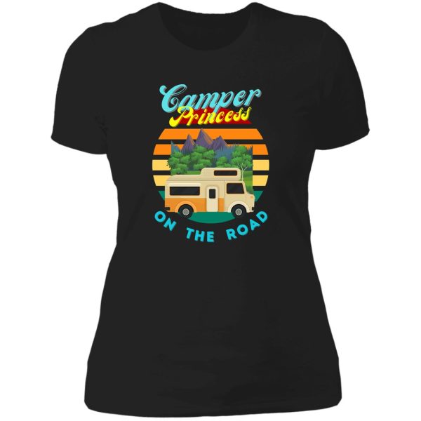 camper princess on the road camper van lady t-shirt
