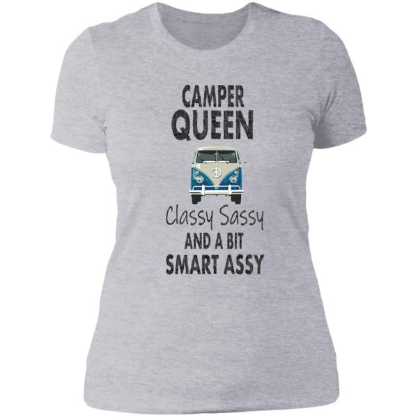 camper queen classy sassy and a bit smart assy camping rv gift lady t-shirt