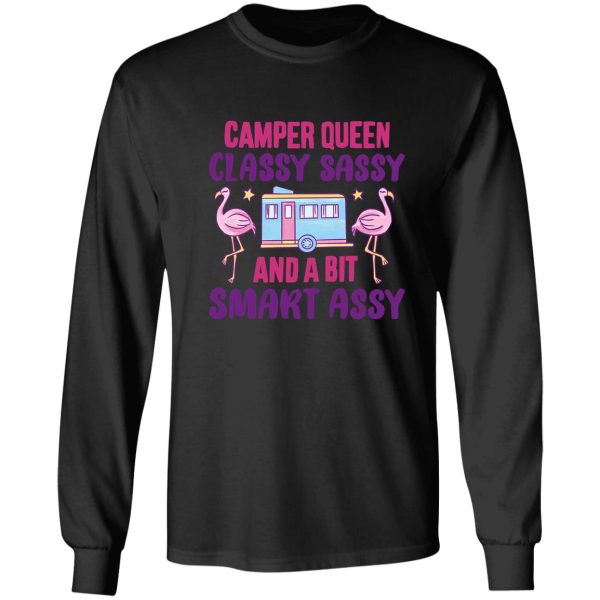 camper queen classy sassy smart assy camping rv gift for mom long sleeve