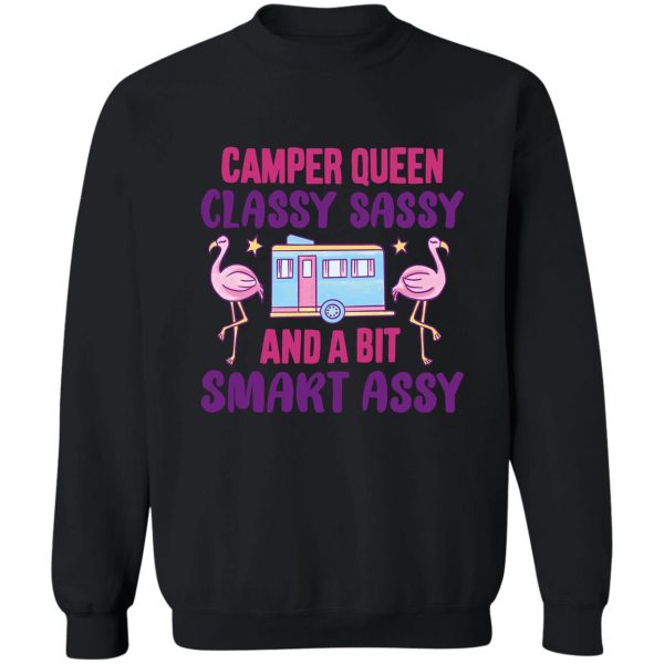 camper queen classy sassy smart assy camping rv gift for mom sweatshirt