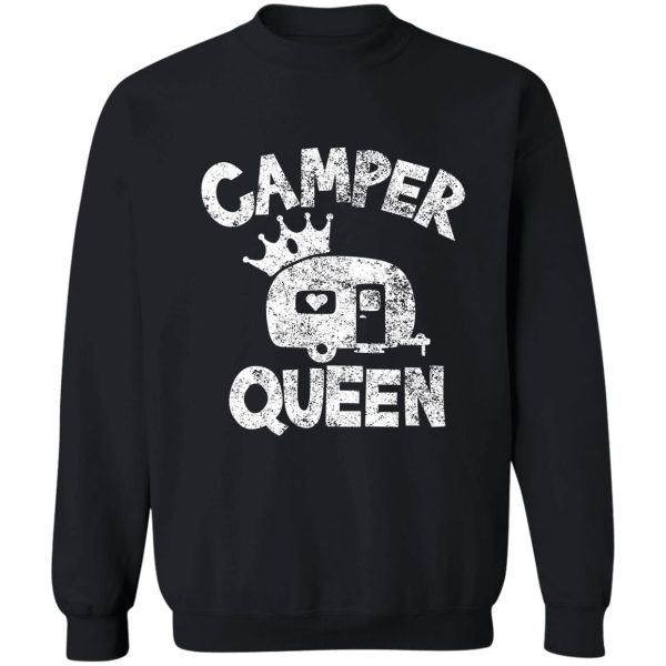 camper queen of the camper womans funny rv motorhome sweatshirt