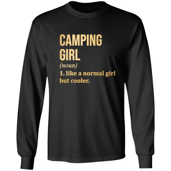 camper t-shirt camping girl gift long sleeve