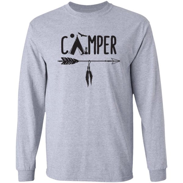 camper tent native american arrow & feathers long sleeve