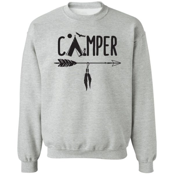 camper tent native american arrow & feathers sweatshirt