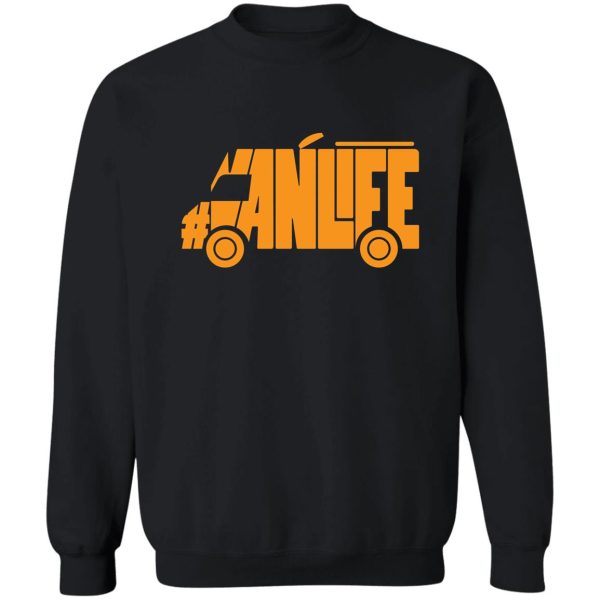 camper van image from #vanlife letters sweatshirt