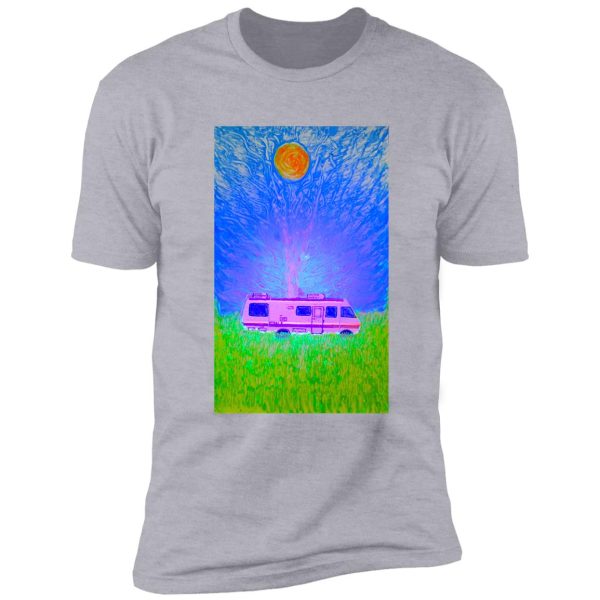 camper van painting, under uv light shirt