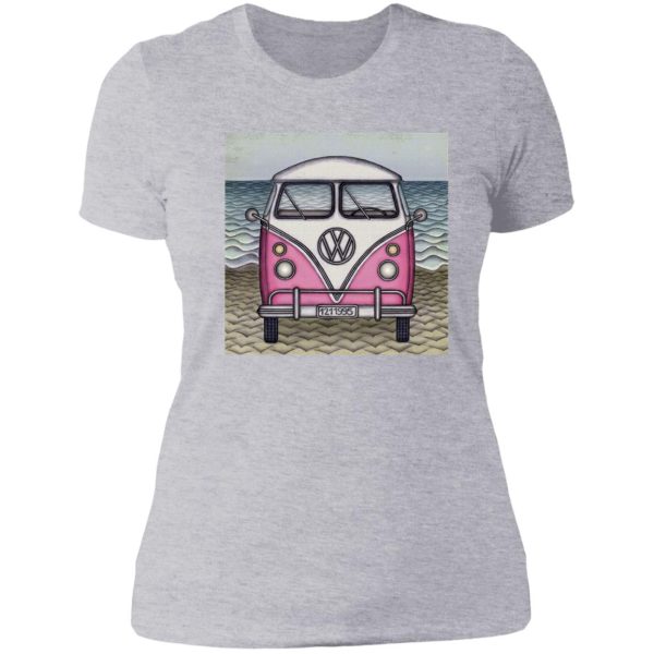 camper van vacations lady t-shirt