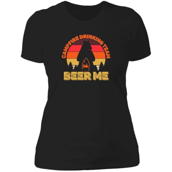 campers campfire drinking team beer me camping bears funny lady t-shirt