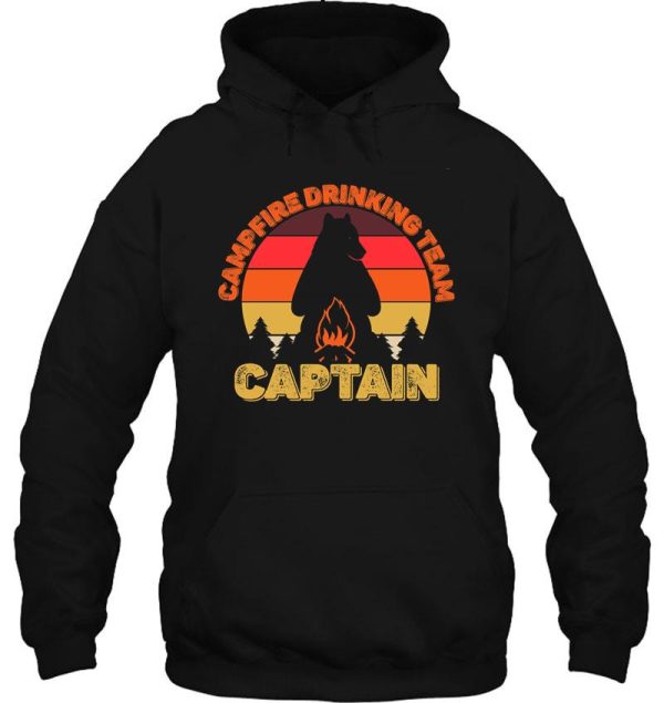 campers campfire drinking team captain camping bears funny hoodie