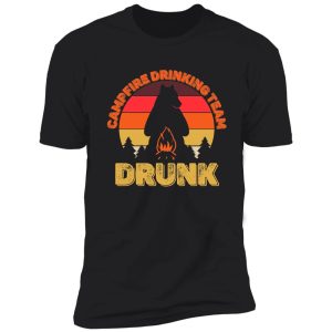 campers campfire drinking team drunk camping bears funny shirt