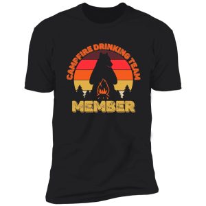 campers campfire drinking team member camping bears funny shirt