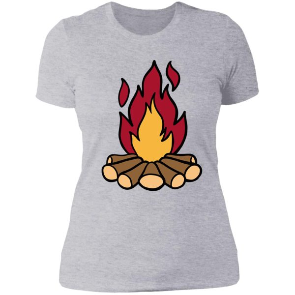 campfire art nature outdoor lady t-shirt