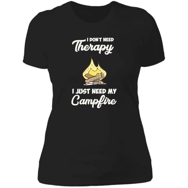 campfire camping a camper mountain lady t-shirt