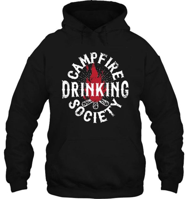 campfire drinking society camping hoodie