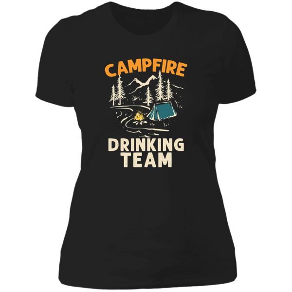 campfire drinking team camper campfire lady t-shirt