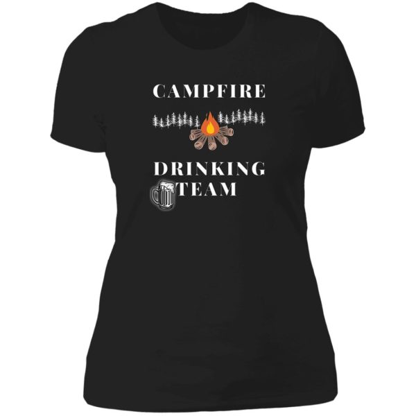campfire drinking team camping lovers lady t-shirt