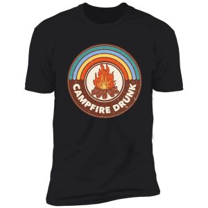 campfire drunk funny camping hiking backpack drinking campsite shirt