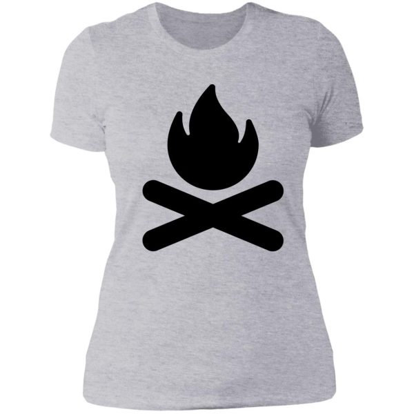 campfire icon art camper fisher hunter lady t-shirt