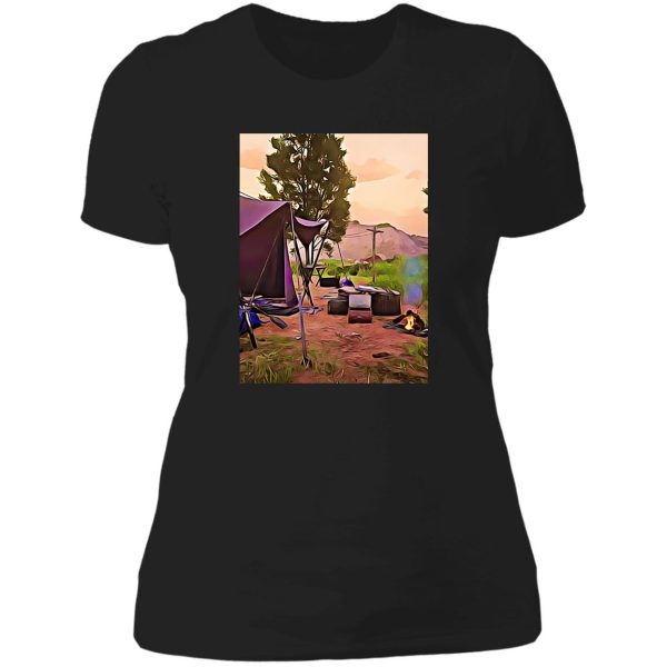 campfire in the wild west lady t-shirt