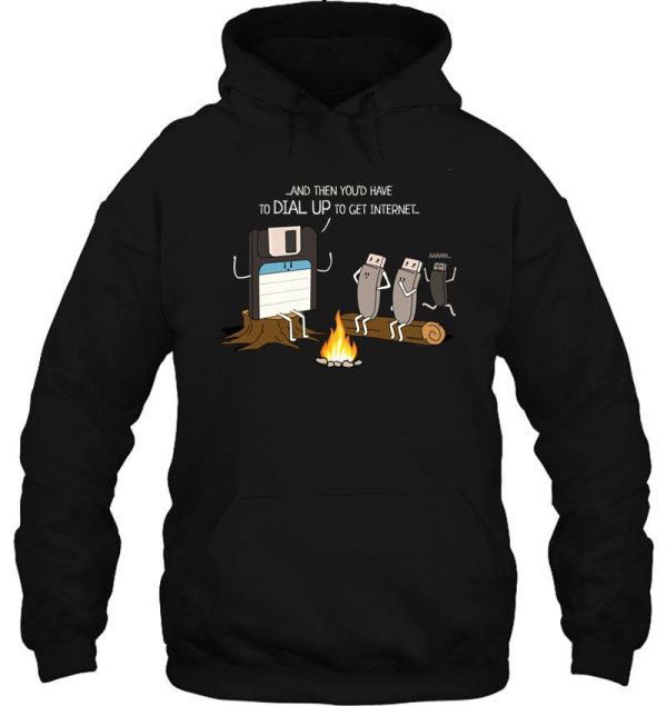 campfire tales of dial up internet funny computer nerd hoodie