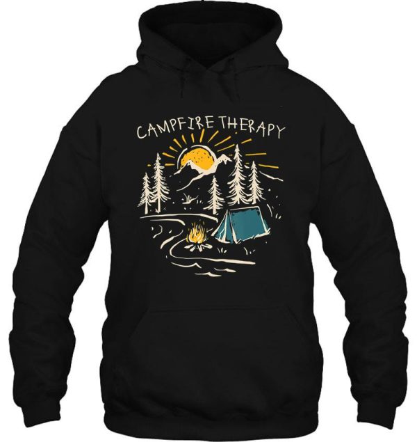 campfire therapy camping nature camping campfire adventure outdoor camper funny mountain hoodie