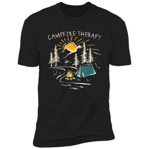 campfire therapy camping nature camping campfire adventure outdoor camper funny mountain shirt