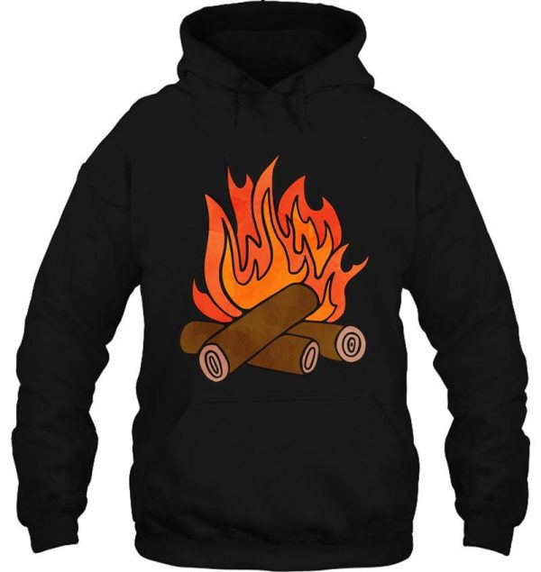 campfire watercolor illustration hoodie