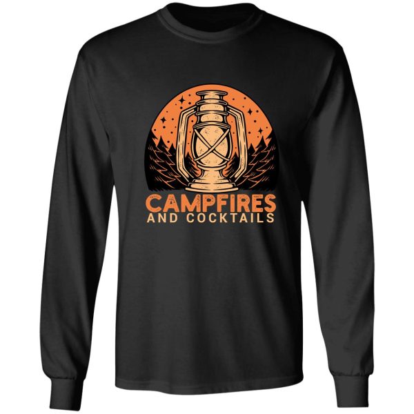 campfires and cocktails bonfire camping men women campfire long sleeve