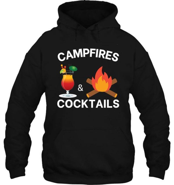 campfires and cocktails - camping saying hoodie