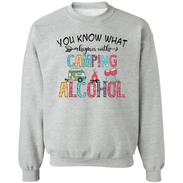 camping alcohol sweatshirt