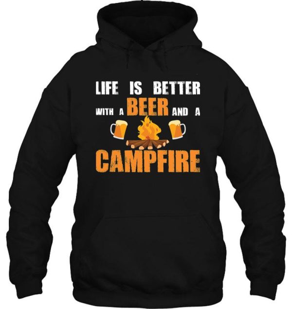 camping and beer campfire hoodie