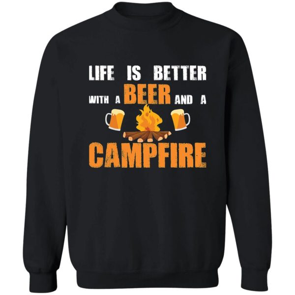 camping and beer campfire sweatshirt