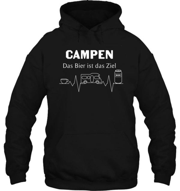 camping and beer with a heartbeat hoodie