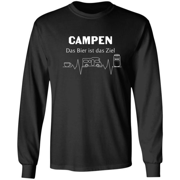 camping and beer with a heartbeat long sleeve