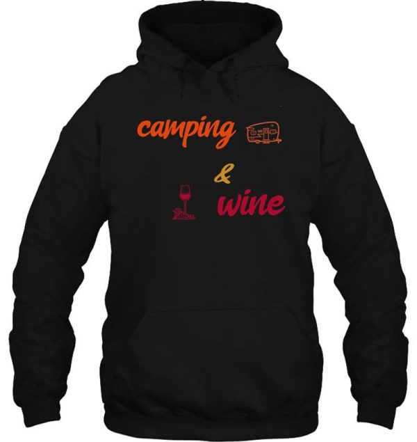 camping and wine hoodie